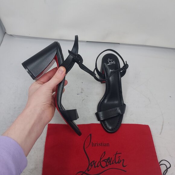 Christian Louboutin Black Miss Jane Sandal - Picture 1 of 11